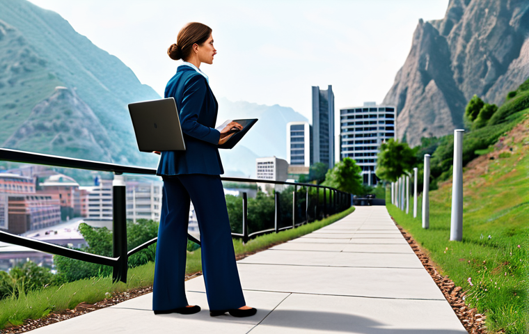 Lifelong Learning Journey**
"A professional woman in a modest business casual outfit stands on a path leading up a mountain, laptop in hand, books stacked nearby, background showing a modern city, fully clothed, appropriate attire, safe for work, perfect anatomy, natural proportions, professional illustration, high quality"
**